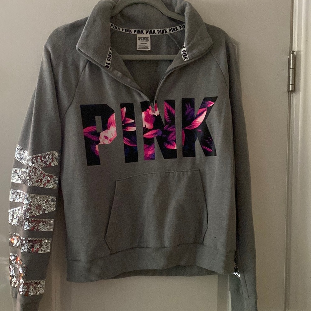 PINK half zip sweater